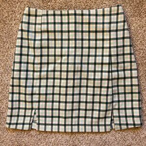 Eyeshadow Green/White Checkered Miniskirt